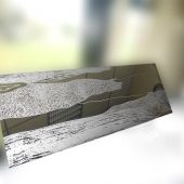 Fresque décorative sur inox poli miroir