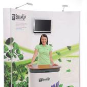 Stand parapluie, impression numérique, banque d’accueil