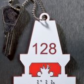 Porte clés gravé, écriture braille