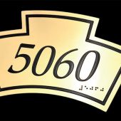 Plaque laiton gravé, écriture braille