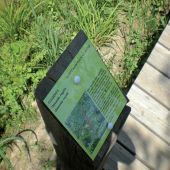 Borne d’information avec visuel sur plaque aluminium, visuel en impression numérique et pelliculage de protection