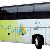 Bus, décor réalisé en vinyl impression numérique pelliculée et transcript adhésif