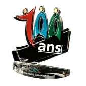 Sérigraphie vitrophanie avec gravure laser Recto sur socle Inox + Plexi